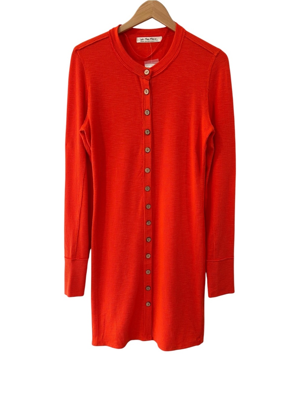 Free People We the free GIA cardigan dress duster M orange ribbed NWT
